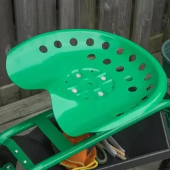 Discount Trädgårdsvagn/verkstadsvagn med roterbar sits & korg, höjdjusterbar, 150 kg, grön, 81×44,5×46–59 cm Stöd Med Hjul, Säten & Knäskydd För Trädgårdsskötsel