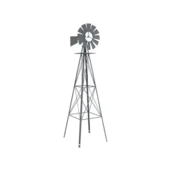 Online Trädgårdsvindkraftverk - - Grå - Järn - 84x68x245 cm - Rostbeständig - Vädertålig Vinddekoration