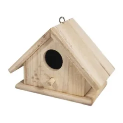 Trädkåpa - FSC - 13,5x7,5x10cm - Färg brun - För vilda fåglar - Metallkrok