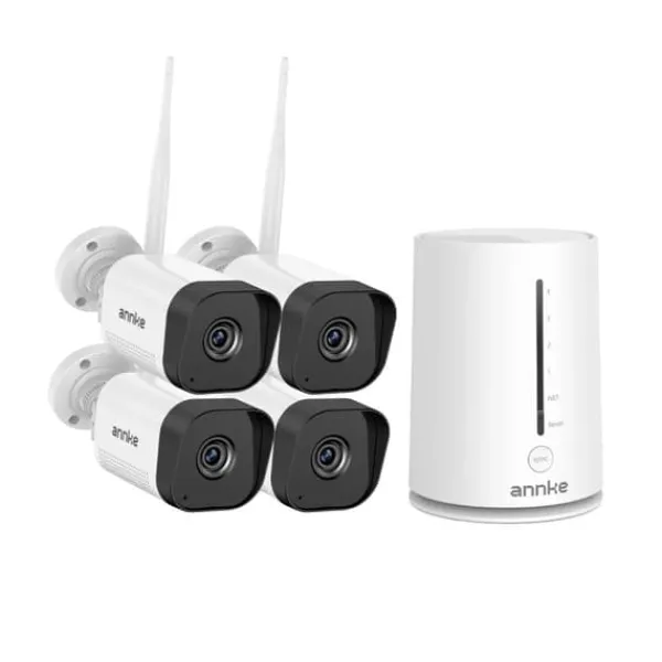 Hot Trådlös säkerhetskamera, 5MP upplösning, nattseendefunktion,I71GK 4Pcs Kamera Säkerhetsmonitorer & Videokameror