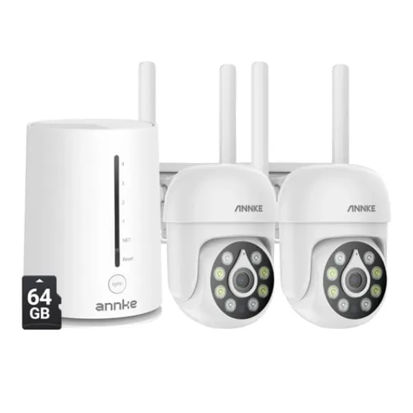 Outlet Trådlös säkerhetskamera, 5MP upplösning, nattseendefunktion,I51CP 2Pcs med 64G Säkerhetsmonitorer & Videokameror