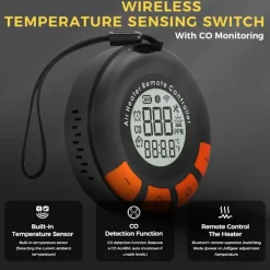 New trådlös temperatursensor med kolmonoxidövervakning, lämplig för dieselvärmare, resor, camping och hemmabruk Rök- & Koloxiddetektorer