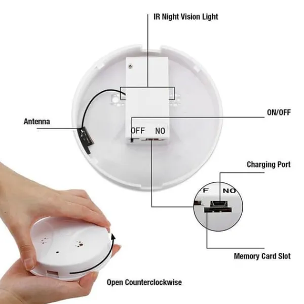 Outlet Trådlös Övervakningskamera / Spionkamera / Dold Kamera "Brandvarnare" med Rörelsesensor Säkerhetsmonitorer & Videokameror