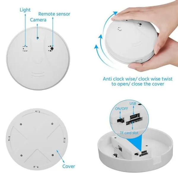 Outlet Trådlös Övervakningskamera / Spionkamera / Dold Kamera "Brandvarnare" med Rörelsesensor Säkerhetsmonitorer & Videokameror