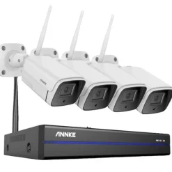 Trådlöst CCTV-system, 5MP upplösning, tvåvägsljud, 8CH NVR 4 st kamera, 2T