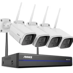 Trådlöst CCTV-system, 5MP upplösning, tvåvägsljud, 8CH NVR 4 st kamera, 2T