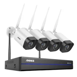 New Trådlöst CCTV-system, 5MP upplösning, tvåvägsljud, 8CH NVR 4 st kamera, 2T Säkerhetsmonitorer & Videokameror