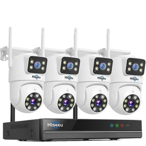 Trådlöst CCTV-övervakningskit, 16CH NVR, 6MP HD-upplösning,16CH NVR 4 Kameror, Ingen