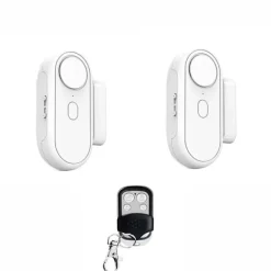 Outlet Trådlöst Dörr- och Fönsterlarm med Fjärrkontroll - 1 Magnetisk Dörrsensor och 2 Larm Hemlarmsystem