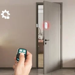 Outlet Trådlöst Dörr- och Fönsterlarm med Fjärrkontroll - 1 Magnetisk Dörrsensor och 2 Larm Hemlarmsystem
