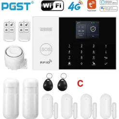 Trådlöst Larm System, Smart Hem Kompatibilitet, Multifunktionella Varningar,EU-plugg, 4G-C Hemlarmsystem
