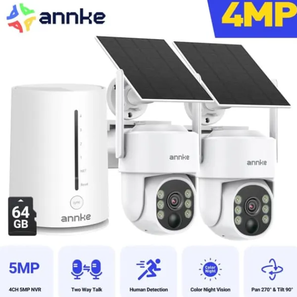 Best Trådlöst säkerhetskamerasystem, 4MP upplösning, tvåvägsljud,Med 64GB SD-kort Säkerhetsmonitorer & Videokameror