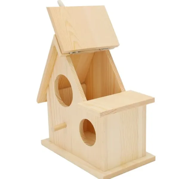 Discount Träfågelbon Utomhus Fågelholk Häckningslåda Fågelbur för Trädgård Bakgård Balkongdekor För Fåglar & Småvilt