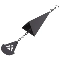 Triangulära Wind Chimes Courtyard Bell Pendel Heminredning Iron Black med hängande ring för trädgård Vinddekoration