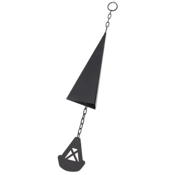 Triangulära Wind Chimes Courtyard Bell Pendel Heminredning Iron Black med hängande ring för trädgård Vinddekoration