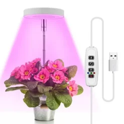 New 3.5-tums Vit Varm Ljus 5W Justerbar Växtlampa med USB & Timer Kit För Växt- & Örtplantering