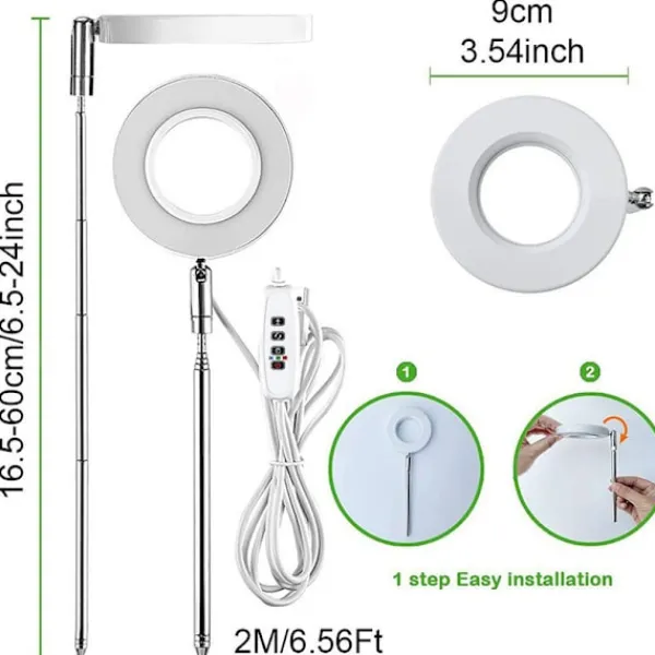 New 3.5-tums Vit Varm Ljus 5W Justerbar Växtlampa med USB & Timer Kit För Växt- & Örtplantering