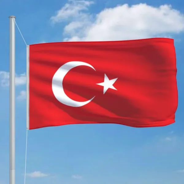 Turkisk flagga i polyester 90x150 cm - Hållbar och förstärkt | Färg: Röd och vit | Storlek: 90x150 cm