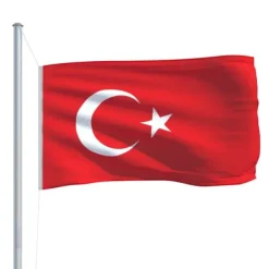 Turkisk flagga i polyester 90x150 cm - Hållbar och förstärkt | Färg: Röd och vit | Storlek: 90x150 cm