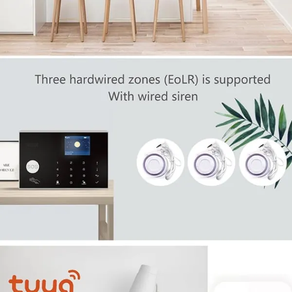 Online Tuya trådlöst WiFi+GSM larmsystem Hemlarmsystem