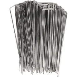 U-formade galvaniserade trädgårdsstakar - 100 pack - 3 mm tjocklek