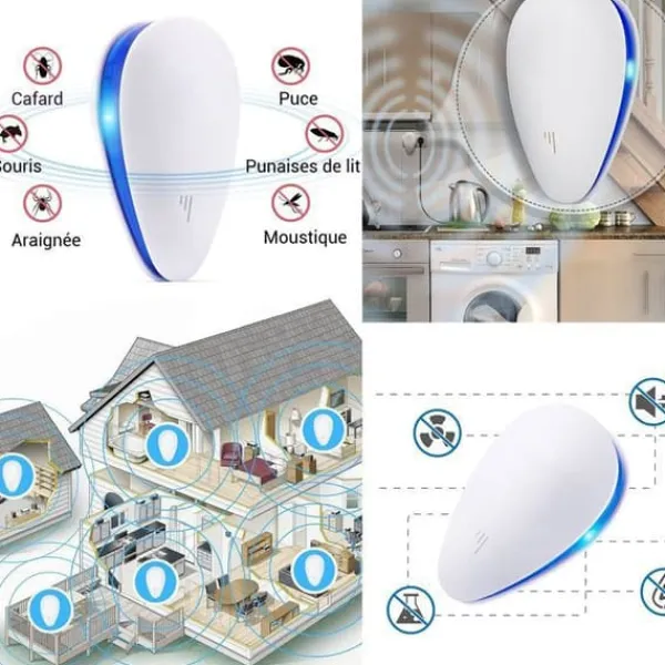 Best Ultraljudsmyggavvisare TD® 2 paket Fransk märke Elektrisk kontakt Ultraljud mot insekter möss spindlar camping Insektsmedel & Djuravvisande Medel