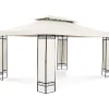 Best Uniprodo - Trädgårdspaviljong - 3 x 4 m - 160 g/m² - Gräddfärgad Tält & Lusthus