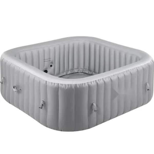 Uppblåsbar Bubbelpool, 4-6 Personer, 1850x660mm, Kvadratisk, Bärbar Utomhusspa
