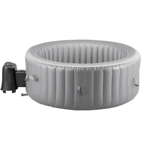 Hot Uppblåsbar Bubbelpool, Modell för 2-4 Personer, 1800x660mm Rund, Bärbar Utomhusspa, Snabb Uppvärmning Spa & Utomhusbad