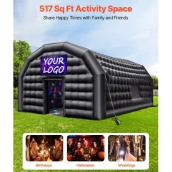 Online Uppblåsbar nattklubb 800x600x400 cm svart, partytält, oxfordtyg Tält & Lusthus