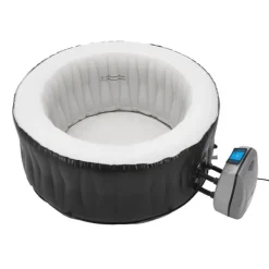 Clearance Uppblåsbart spabad Carbone Ø165x70 cm svart vit [pro.tec] Spa & Utomhusbad