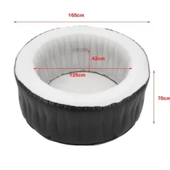 Clearance Uppblåsbart spabad Carbone Ø165x70 cm svart vit [pro.tec] Spa & Utomhusbad