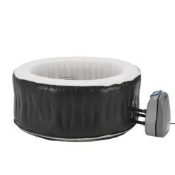 Clearance Uppblåsbart spabad Carbone Ø165x70 cm svart vit [pro.tec] Spa & Utomhusbad