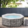 Sale Uppblåsbart spabad Carosino stenkänsla Ø195x70 cm för 5 personer [pro.tec] Spa & Utomhusbad
