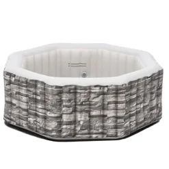 Sale Uppblåsbart spabad Carosino stenkänsla Ø195x70 cm för 5 personer [pro.tec] Spa & Utomhusbad