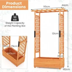 Best Upphöjd odlingsbädd, 201×44×114 cm, Orange Valvbågar, Spaljéer, Bersåer & Pergolor