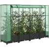 Discount Upphöjd odlingsbädd med växthusöverdrag rottinglook 160x40x123 cm Växthus