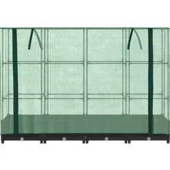Discount Upphöjd odlingsbädd med växthusöverdrag rottinglook 160x40x123 cm Växthus