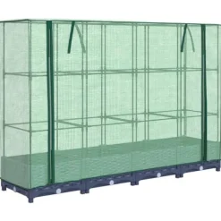 vidaXL Upphöjd odlingsbädd med växthusöverdrag rottinglook 160x40x123 cm