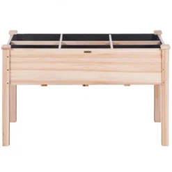 Hot Upphöjd odlingsbädd, 120x58x76 cm, ljus träfärg, trä Planteringsbänkar