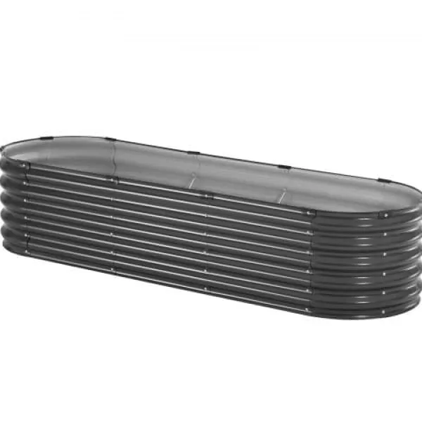 Outlet Upphöjd odlingsbädd, 199x59,5x42 cm, mörkgrå, metall Planteringsbänkar