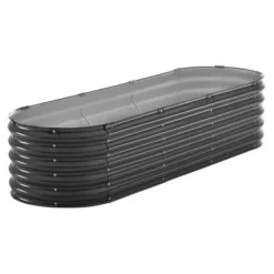 Outlet Upphöjd odlingsbädd, 199x59,5x42 cm, mörkgrå, metall Planteringsbänkar