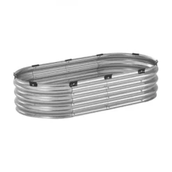 Upphöjd odlingsbädd, 119,5x58,5x27 cm, Silver, Metall