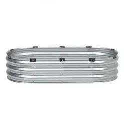 Upphöjd odlingsbädd, 119,5x58,5x27 cm, Silver, Metall