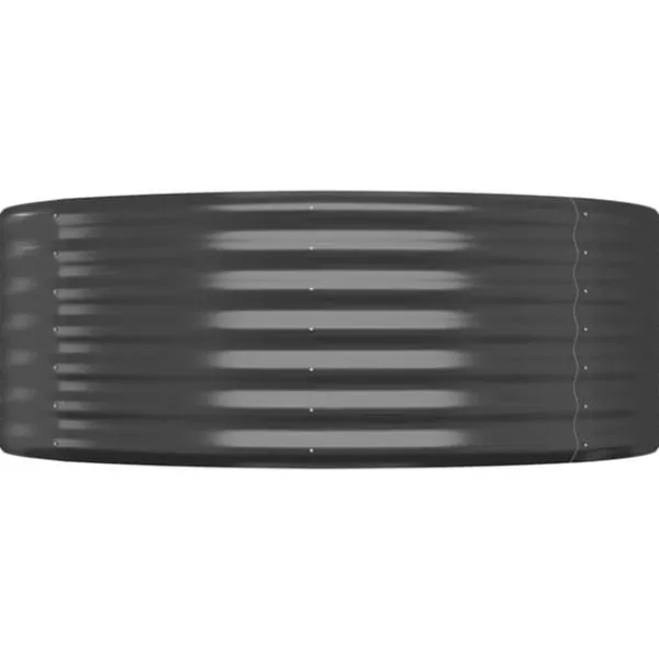 Clearance Upphöjd odlingslåda av pulverlackerat stål 396x100x36 cm | Färg: Antracit | Storlek: 396x100x36 cm Planteringsbänkar