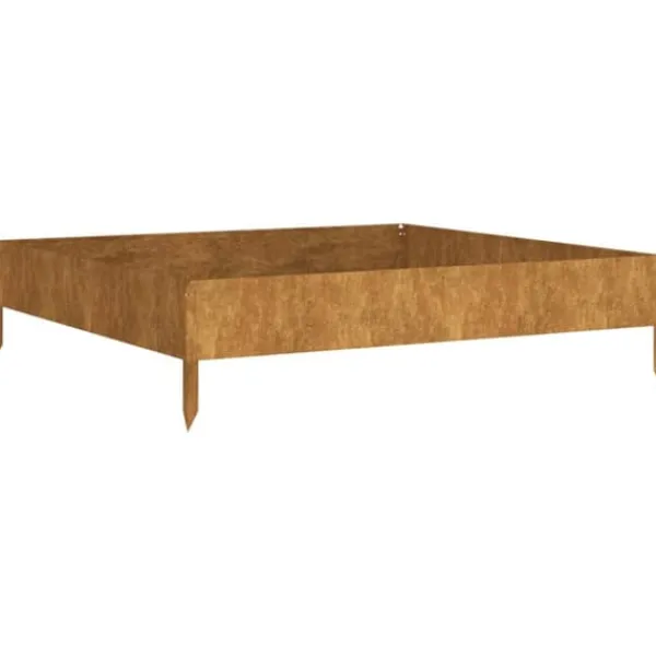 Hot Upphöjd odlingslåda av rosttrögt stål - Planteringslåda för trädgård | Storlek: 100x100x26 cm | Färg: Brun Krukor & Växtbehållare