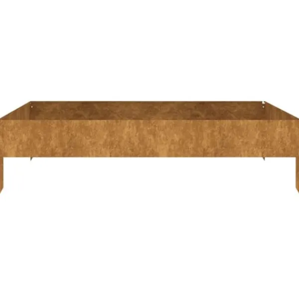 Hot Upphöjd odlingslåda av rosttrögt stål - Planteringslåda för trädgård | Storlek: 100x100x26 cm | Färg: Brun Krukor & Växtbehållare