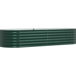 Upphöjd odlingslåda Grön 240 x 80 x 44 cm Stål Planteringsbänkar