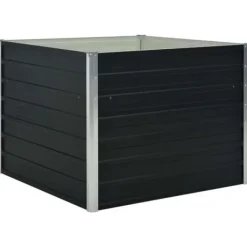 Upphöjd odlingslåda i galvaniserat stål | Färg: Antracit | Storlek: 100x100x77 cm