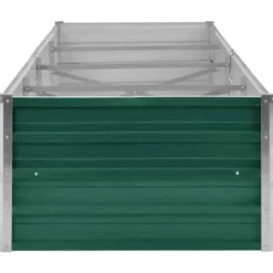 Upphöjd odlingslåda i galvaniserat stål - Trädgårdsbänk | Färg: Grön | Storlek: 320x80x45 cm